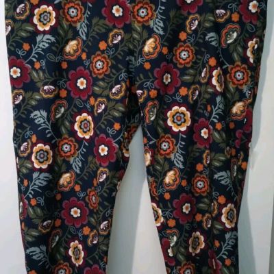 Terra Sky Sz 3X 24W-26W Floral Leggings Medium Weight With Stretch Comfortable